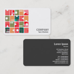 Cartão De Visita Foto Quadrada (v2) - Retângulos Abstrato 120623