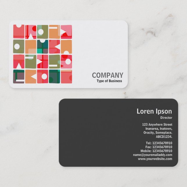Cartão De Visita Foto Quadrada (v2) - Retângulos Abstrato 120623 (Frente/Verso)