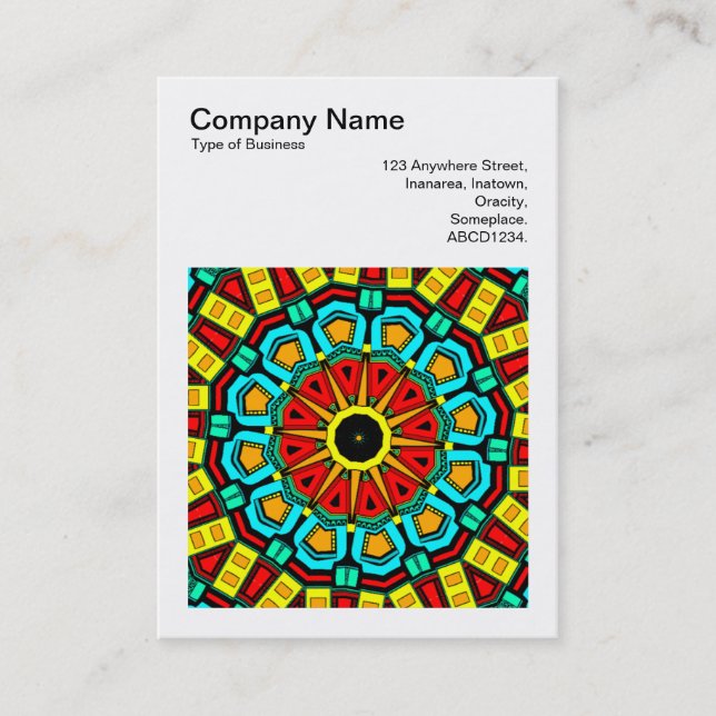 Cartão De Visita Foto quadrada (v3) - Caleidoscópio 04 com Abstrato (Frente)