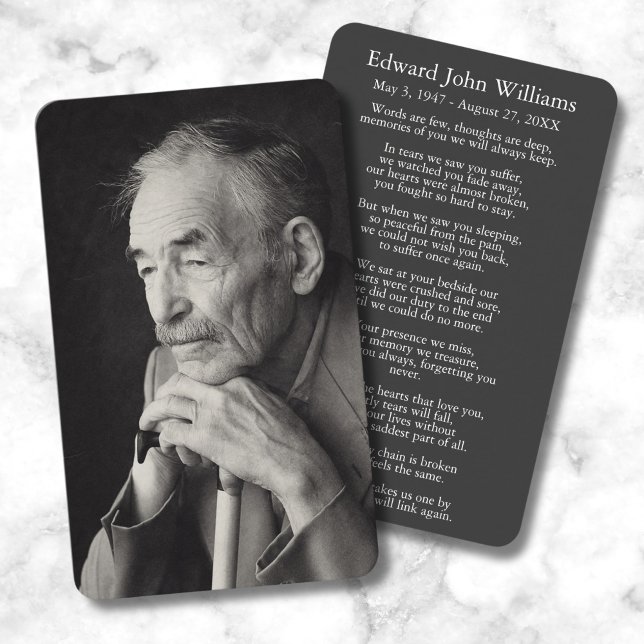 Cartão De Visita Foto Simpatia Funeral Memorial Card (Photo Memorial Prayer Card)