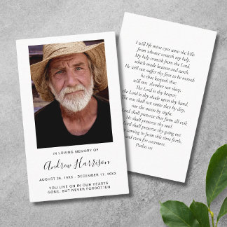 Cartão De Visita Foto Simpatia Funeral Memorial Card