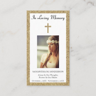 Cartão De Visita Foto Simpatia Memorial Funeral Prayer Card
