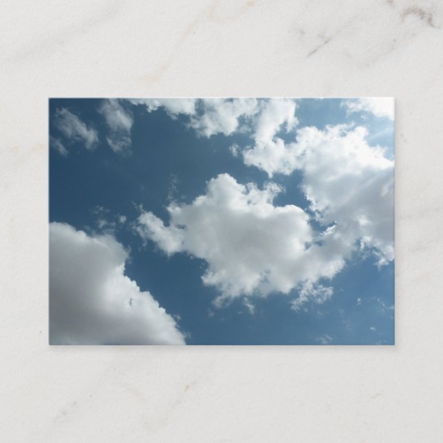 Cartão De Visita Fotografia Abstrata de Céu Nublado (Frente)