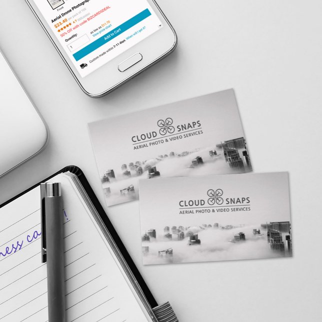Cartão De Visita Fotografia aérea por drone (Criador carregado)