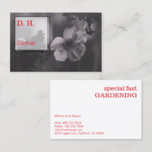 Cartão De Visita Fotografia Artística Fina de Jardinagem