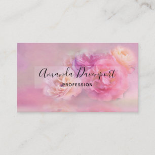 Cartão De Visita Fotografia bonito de Cravos Rosa e Brancos