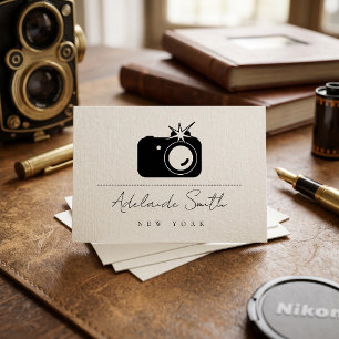 Cartão de Visita Fotografia Camera preto e branco