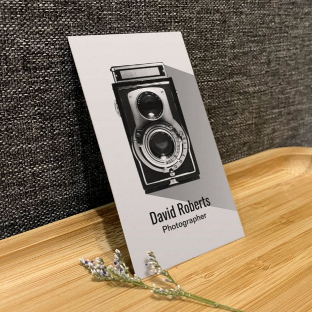 Cartão De Visita Fotografia da câmera fotográfica Vintage (Criador carregado)