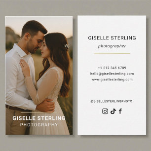 Cartão De Visita Fotografia de Casamento Moderna e Elegante