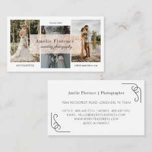 Cartão De Visita Fotografia de Casamento Nameplate Cor-de-Rosa Clás