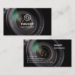 Cartão De Visita Fotografia de Cheio Preto com Marca Personalizada