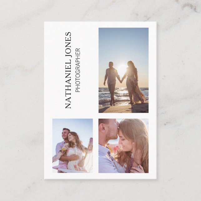 Cartão De Visita Fotografia de Colagem de Fotos Moderna Fotografia (Frente)
