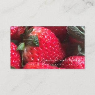 Cartão De Visita Fotografia de Frutas de Morangos Reais