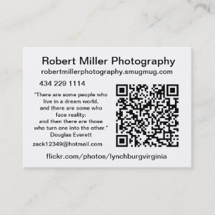 Cartão De Visita Fotografia de Robert Miller