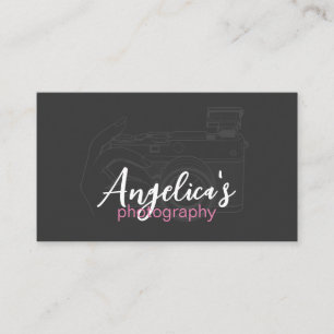 Cartão De Visita Fotografia Desenho de Linha de Câmera Segurando