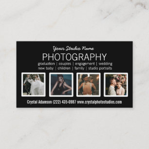 Cartão De Visita Fotografia do casamento da colagem de fotos modern