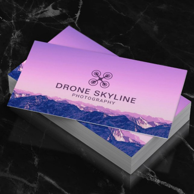 Cartão De Visita Fotografia do Drone Skyline Aerial (Criador carregado)