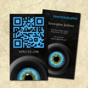 Cartão De Visita Fotografia do fotógrafo da objectiva dos olhos