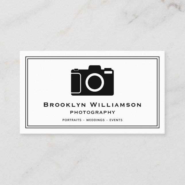 Cartão De Visita Fotografia do Freelance da Câmera na moda (Frente)