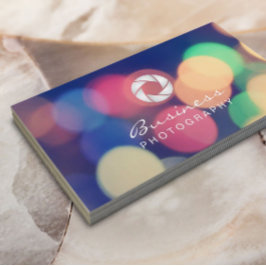 Cartão De Visita Fotografia do logotipo personalizado com luzes de