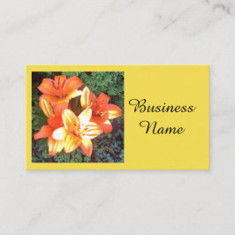 Cartão De Visita Fotografia Floral Laranja