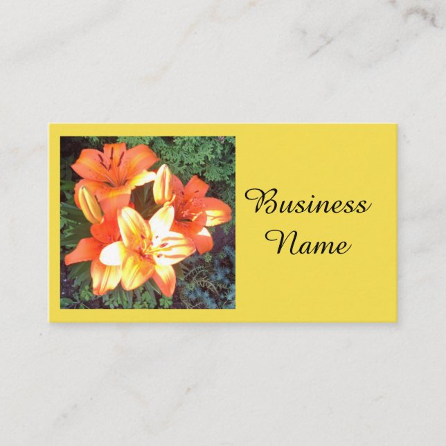 Cartão De Visita Fotografia Floral Laranja (Frente)