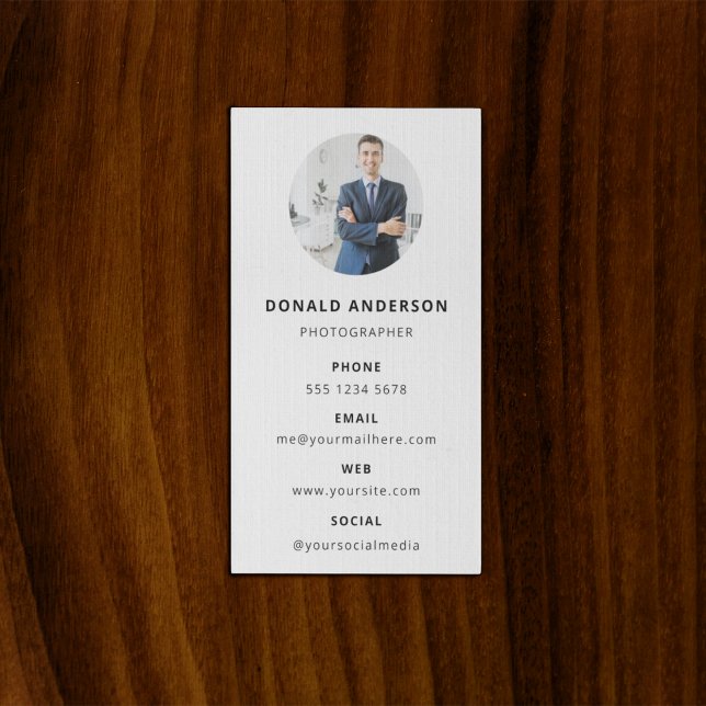 Cartão De Visita Fotografia: Foto Mínima Simples Moderna (Photo Square Business Card)