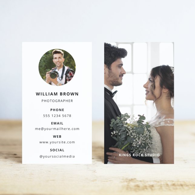 Cartão De Visita Fotografia: Foto Mínima Simples Moderna (Photo Square Business Card)