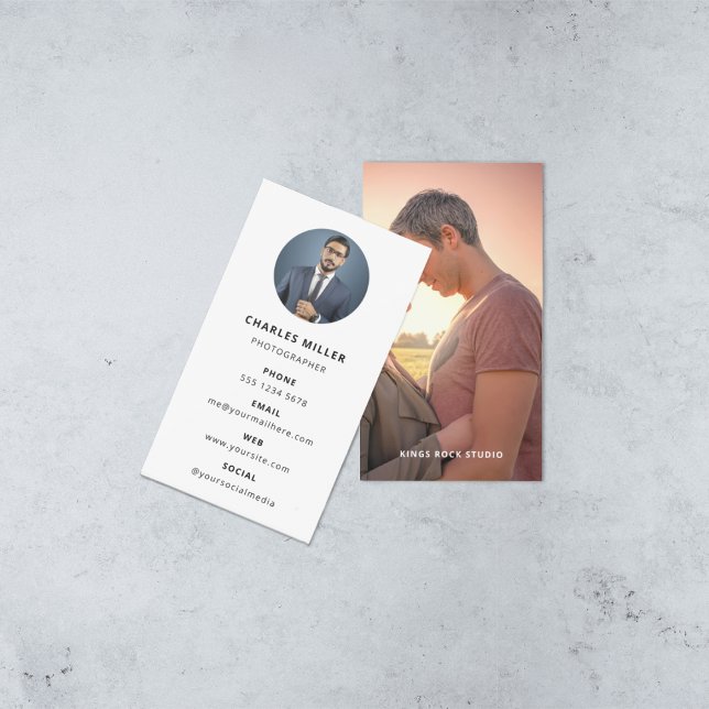 Cartão De Visita Fotografia: Foto Mínima Simples Moderna (Photo Square Business Card)