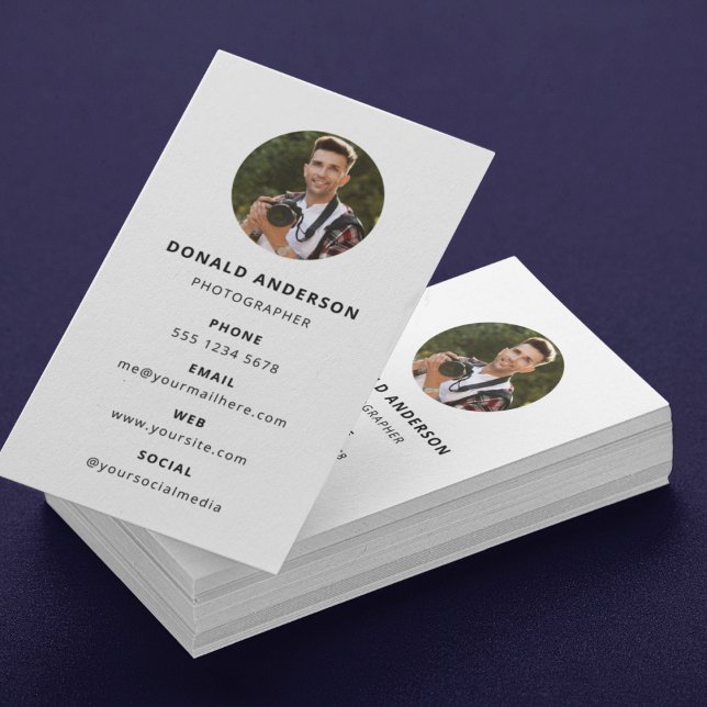 Cartão De Visita Fotografia: Foto Mínima Simples Moderna (Photography Modern Minimal Simple Photo Business Card)