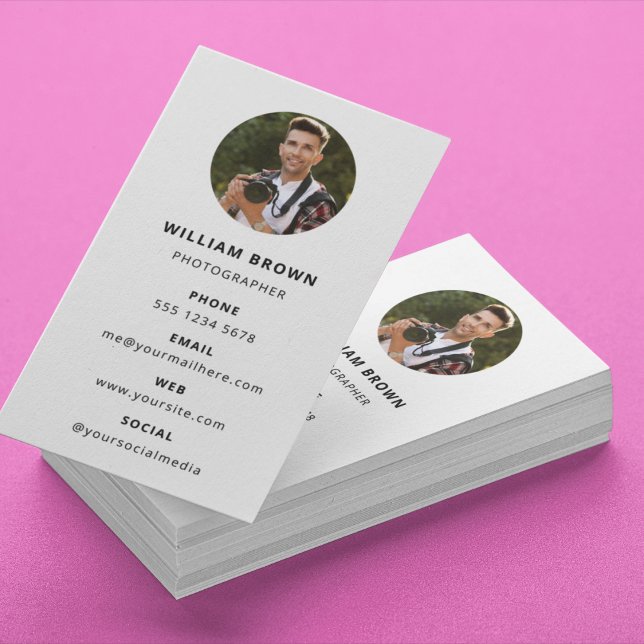 Cartão De Visita Fotografia: Foto Mínima Simples Moderna (Photo Square Business Card)