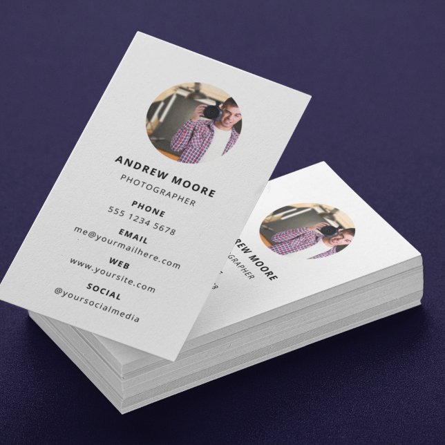 Cartão De Visita Fotografia: Foto Mínima Simples Moderna (Photography Modern Minimal Simple Photo Business Card)
