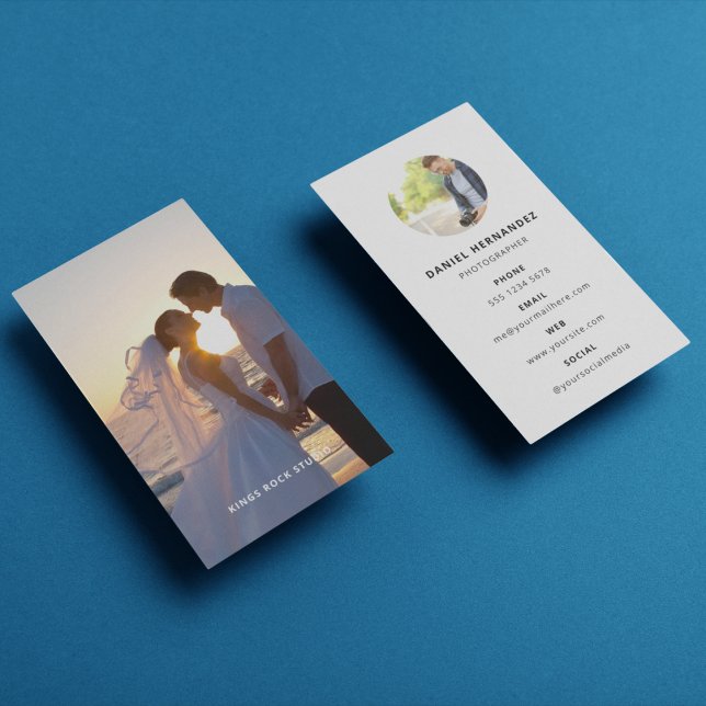 Cartão De Visita Fotografia: Foto Mínima Simples Moderna (Photo Square Business Card)