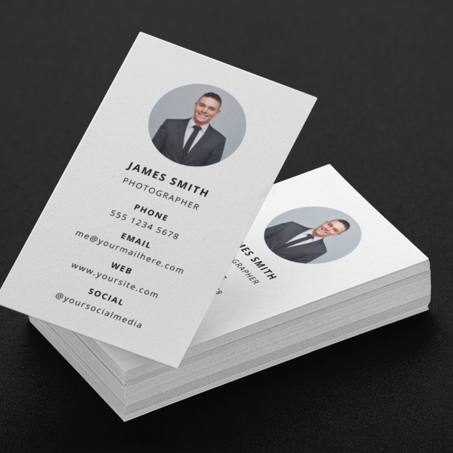 Cartão De Visita Fotografia: Foto Mínima Simples Moderna (Photography Modern Minimal Simple Photo Business Card)