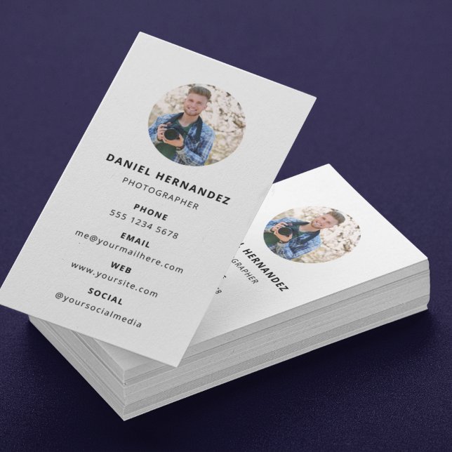 Cartão De Visita Fotografia: Foto Mínima Simples Moderna (Photography Modern Minimal Simple Photo Business Card)