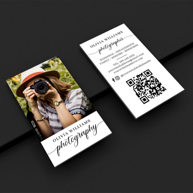 Cartão De Visita Fotografia Fotografia Código QR (Criador carregado)