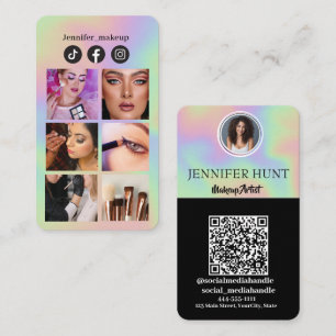 Cartão De Visita Fotografia Grid Instagram QR code mídia social