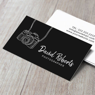 Cartão De Visita Fotografia Mínima - Câmera Preta B