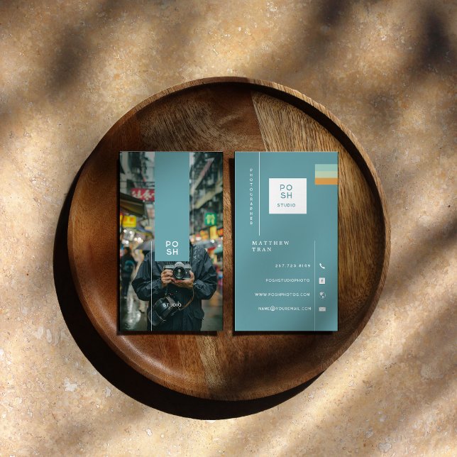 Cartão De Visita Fotografia minimalista moderna (Criador carregado)