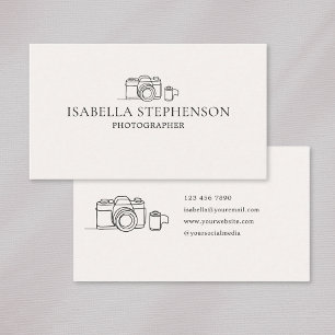 Cartão De Visita Fotografia Minimalista Moderna Câmera Desenhada à 
