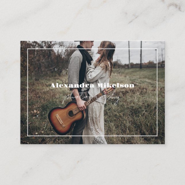 Cartão De Visita Fotografia Moderna do Código QR (Frente)