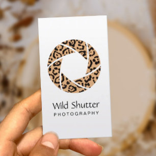 Cartão De Visita Fotografia moderna do obturador do leopardo do