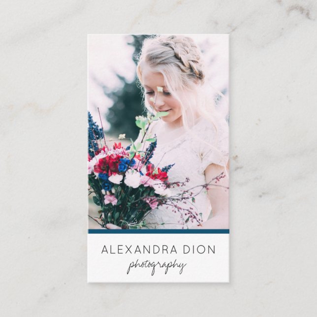 Cartão De Visita Fotografia moderna e elegante mínima e simples (Frente)