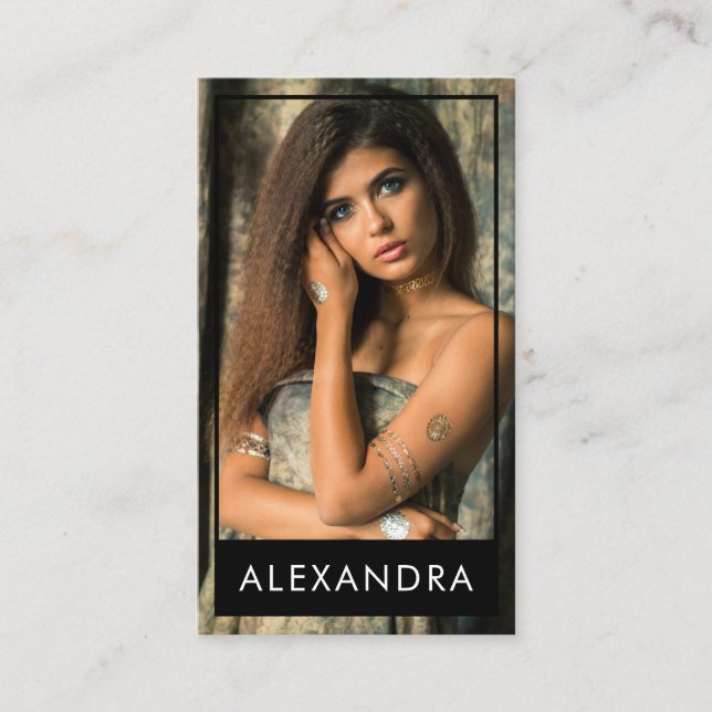 Cartão De Visita Fotografia moderna e elegante mínima e simples (Frente)