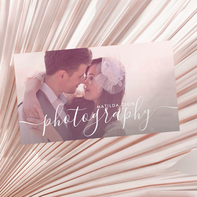 Cartão De Visita Fotografia moderna e elegante mínima e simples (Criador carregado)