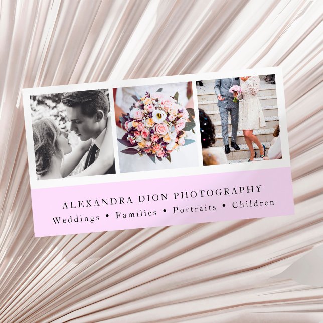 Cartão De Visita Fotografia moderna elegante da colagem de fotos (Criador carregado)