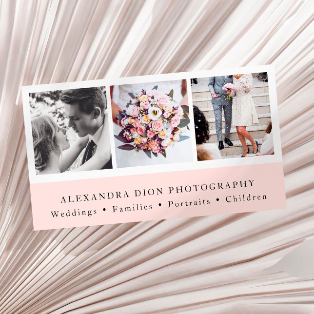 Cartão De Visita Fotografia moderna elegante da colagem de fotos (Criador carregado)