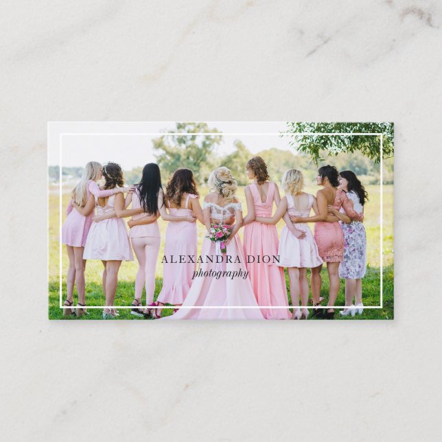 Cartão De Visita Fotografia moderna, elegante e simples (Frente)