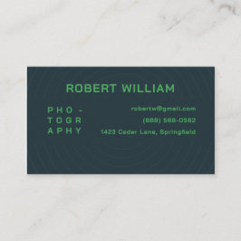 Cartão De Visita Fotografia Moderna Personalizada | Fotógrafo