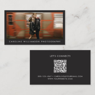 Cartão De Visita Fotografia Moderna Profissional QR Preto